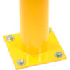 Yellow Steel Round Safety Bollard - Base Plates Measure 10" x 10" Square