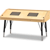 Jonti-Craft® Adjustable Height Dual Tablet Wooden Top Table - Stationary