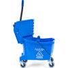 Carlisle Commercial Mop Bucket with Side-Press Wringer 26 Quart, Blue - 3690814