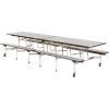 Virco® Cafeteria Table with Benches - 144"L - Gray Nebula Top