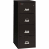 Fireking Fireproof 4 Drawer Vertical File Cabinet - Letter Size 18"W x 25"D x 53"H - Black