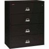Fireking Fireproof 4 Drawer Lateral File Cabinet - Letter-Legal Size 44-1/2"W x 22"D x 53"H - Black