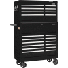 Global Industrial 42-3/8" x 18" x 60-7/8" 21 Drawer Black Roller Tool Cabinet & Chest Combo