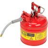 Justrite® Type II Safety Can - 2-Gallon with Flexible Nozzle, Red
																			