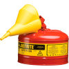 Safety Can Type 1-2.5 Gallon Galvanized Steel with Funnel, Red