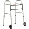 Global Industrial Portable Folding Walker with 5" Wheels, Silver