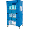 Nexel® Galvanized Steel Linen Cart with Nylon Cover, 4 Shelves, 36"L x 18"W x 80"H