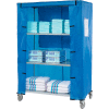 Nexel® Galvanized Steel Linen Cart with Nylon Cover, 4 Shelves, 48"L x 18"W x 80"H