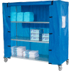 Nexel® Galvanized Steel Linen Cart with Nylon Cover, 4 Shelves, 60"L x 24"W x 69"H