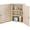 Global Industrial Medium Narcotics Cabinet, Double Door/Double Lock, 16"W x 8"D x 24"H, Beige