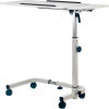Global Industrial™ 30in Tilting Adjustable Height Mobile Laptop Desk, White
																			