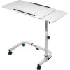 Global Industrial™ 30in Tilting Adjustable Height Mobile Laptop Desk, White
																			