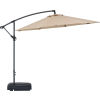 Global Industrial 10ft Cantilever Umbrella with Crank, Tilting and Cross Base, Olefin Fabric, Tan
																			