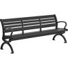 Global Industrial™ 6ft Aluminum Park Bench with Backrest, Black
																			