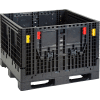 Global Industrial™ Folding Bulk Shipping Container, 48"Lx45"Wx34"H, 2000 Lb. Capacity, Black