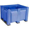 Decade M40SBL3 Pallet Container Solid Wall 48x40x31 Short Side Runners Blue 1500 Lb Capacity