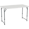 Lifetime® Adjustable Height Plastic Fold-In-Half Table, 24" x 48", White