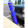 52"H FlexBollard with 8"H Sign Post - Concrete Installation - Blue Cover/Yellow Tapes