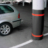 44"H X 48"W Soft Nylon Column Protector - Black Cover/Red Tapes - Pkg Qty 6