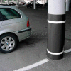 44"H x 72"W Soft Nylon Column Protector - Black Cover/White Tapes