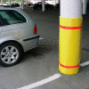 44"H x 48"W Soft Nylon Column Protector - Yellow Cover/Red Tapes