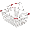 VersaCart ® Wire Shopping Basket 30 Liter With Red Plastic Grips - Pkg Qty 20