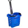 VersaCart ® Plastic Rolling Shopping Basket 43 Liter Blue - Pkg Qty 6