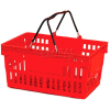 VersaCart ® Red Plastic Shopping Basket 26 Liter With Black Plastic Grips Wire Handle - Pkg Qty 12