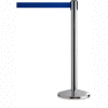 Tensator Safety Crowd Control Queue Post, Polished Chrome With 7'6" Blue Belt - Pkg Qty 2