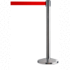 Tensator Safety Crowd Control Queue Post, Polished Chrome With 7'6" Red Belt - Pkg Qty 2