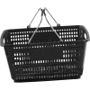 VersaCart ® Black Plastic Shopping Basket 30 Liter With Black Plastic Grips Wire Handle - Pkg Qty 20