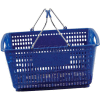 VersaCart ® Blue Plastic Shopping Basket 30 Liter With Black Plastic Grips Wire Handle - Pkg Qty 20