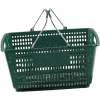 VersaCart ® Green Plastic Shopping Basket 30 Liter With Black Plastic Grips Wire Handle - Pkg Qty 20