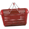 VersaCart ® Red Plastic Shopping Basket 30 Liter With Black Plastic Grips Wire Handle - Pkg Qty 20