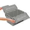 Flipak Attached Lid Container 21-13/16 x 15-3/16 x 12-7/8 Gray