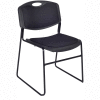 Regency Plastic Stack Chair with Padded Seat and Back - 400 lb. Capacity - Black - Pkg Qty 4