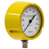 Perma-Cal 121TID13Y23, 4.5" Dial, 0-2,000 psi, 1/2" NPT, Bottom Mount, SS Connection, YLW Turret