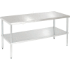 Aero Manufacturing 2TS-3072 14 Gauge Workbench 304 Stainless Steel - Adj.Undershelf 72"W x 30"D