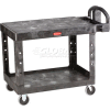 Rubbermaid® Plastic Flat Top Utility Cart, 2 Shelf, 44"Lx25"W, 5" Casters, Black