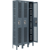Global Industrial Infinity® Single Tier 3 Dr Ventilated Locker, 12"Wx12"Dx72"H, Assembled