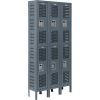 Global Industrial Infinity® Double Tier 6 Dr Ventilated Locker, 12"Wx12"Dx36"H, Assembled