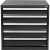 Global Industrial Modular Drawer Cabinet, 5 Drawers, w/Lock w/o Dividers 30"x27"x29-1/2" Black