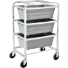 Global Industrial NSF Aluminum Lug Cart 26"L x 19"W x 41"H, 3 Tote Capacity, Unassembled