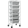 Global Industrial NSF Aluminum Lug Cart 26"L x 19"W x 70"H, 6 Tote Capacity, Unassembled