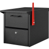 Global Industrial Residential Mailbox 12-1/2x13-5/8x14 Front/Rear Access Locking Door BLK