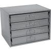 Durham Steel Compartment Box Rack 20 x 15-3/4 x 15 with 4 of 16-Compartment Boxes