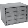 Durham Steel Compartment Box Rack Heavy Duty Bearing 20 x 15-3/4 x 15 with 4 Adj Divider Boxes