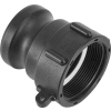Global Industrial Polypropylene 2" Female NPS Pipe Thread x 2" Part A Camlock Adapter - Pkg Qty 5