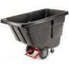 Rubbermaid® Heavy Duty Plastic Tilt Truck, 1/2 Cu. Yd. Cap, 450 Lbs. Cap, Black