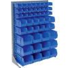 Global Industrial Singled Sided Louvered Bin Rack 35 x 15 x 50 - 42 Blue Premium Stacking Bins